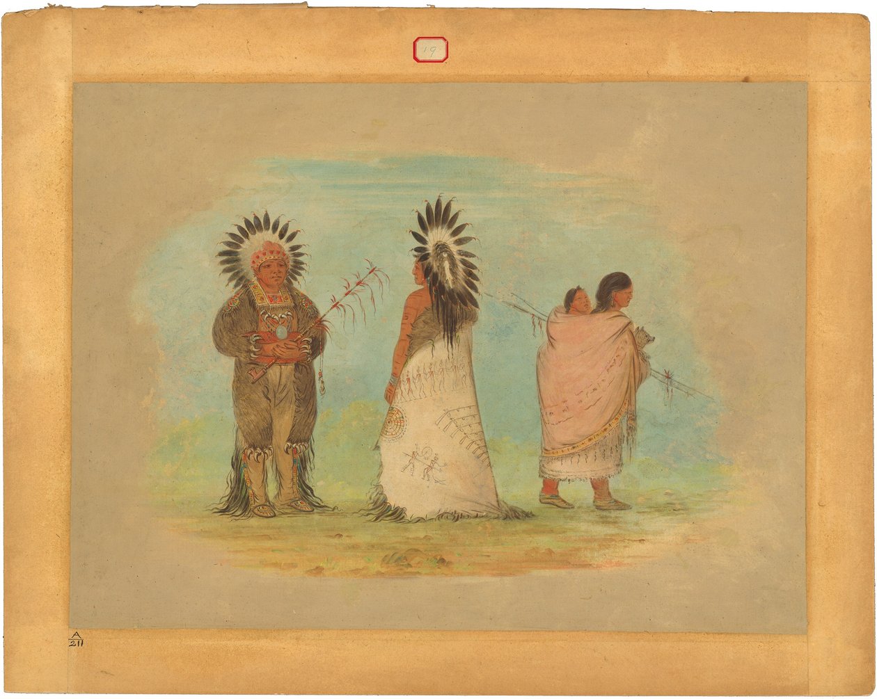 Dois chefes Ottoe e uma mulher de George Catlin