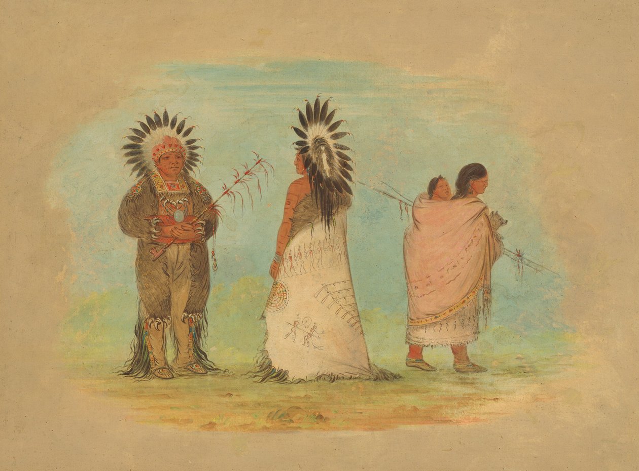 Dois chefes Ottoe e uma mulher, 18611869. de George Catlin