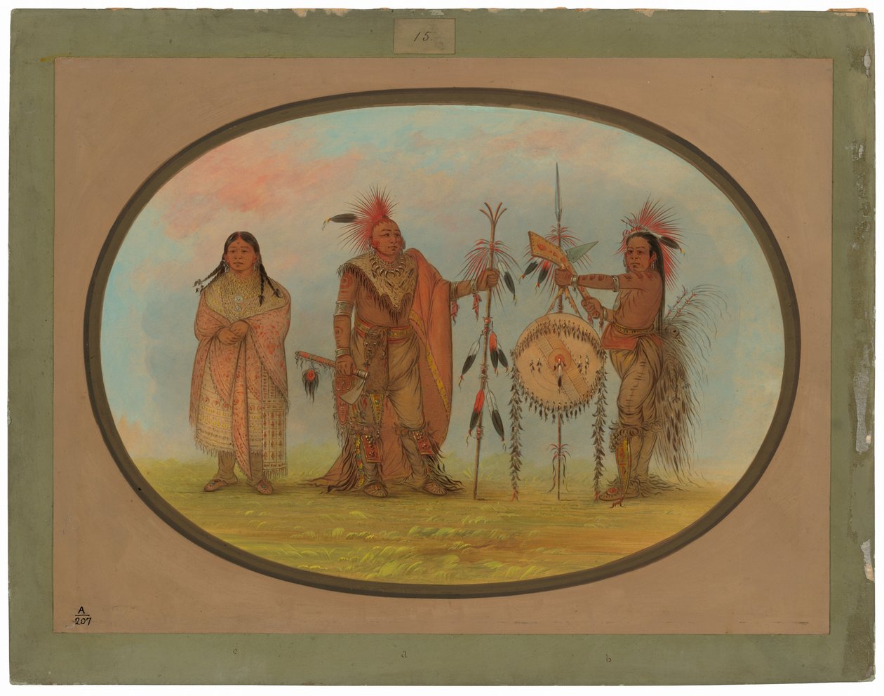 Dois chefes Saukie e uma mulher de George Catlin