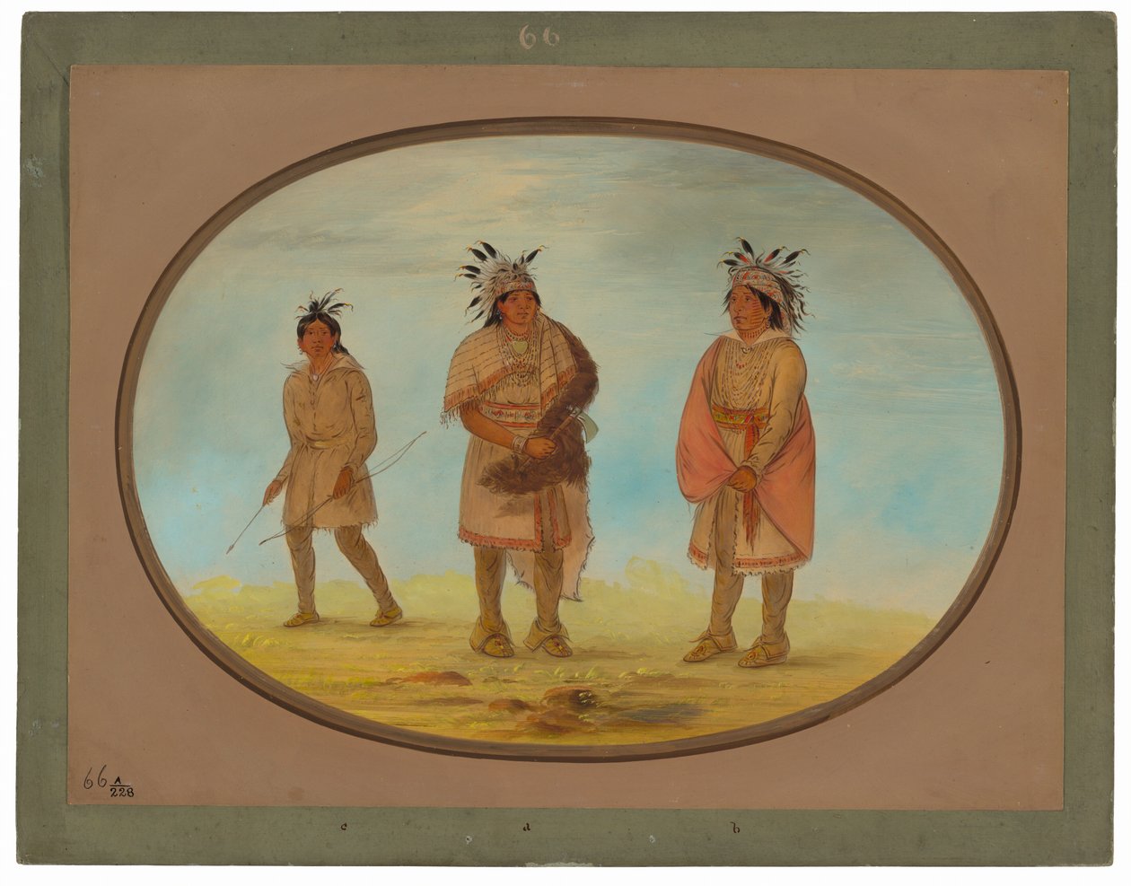 Dois Guerreiros Weeah e uma Mulher de George Catlin