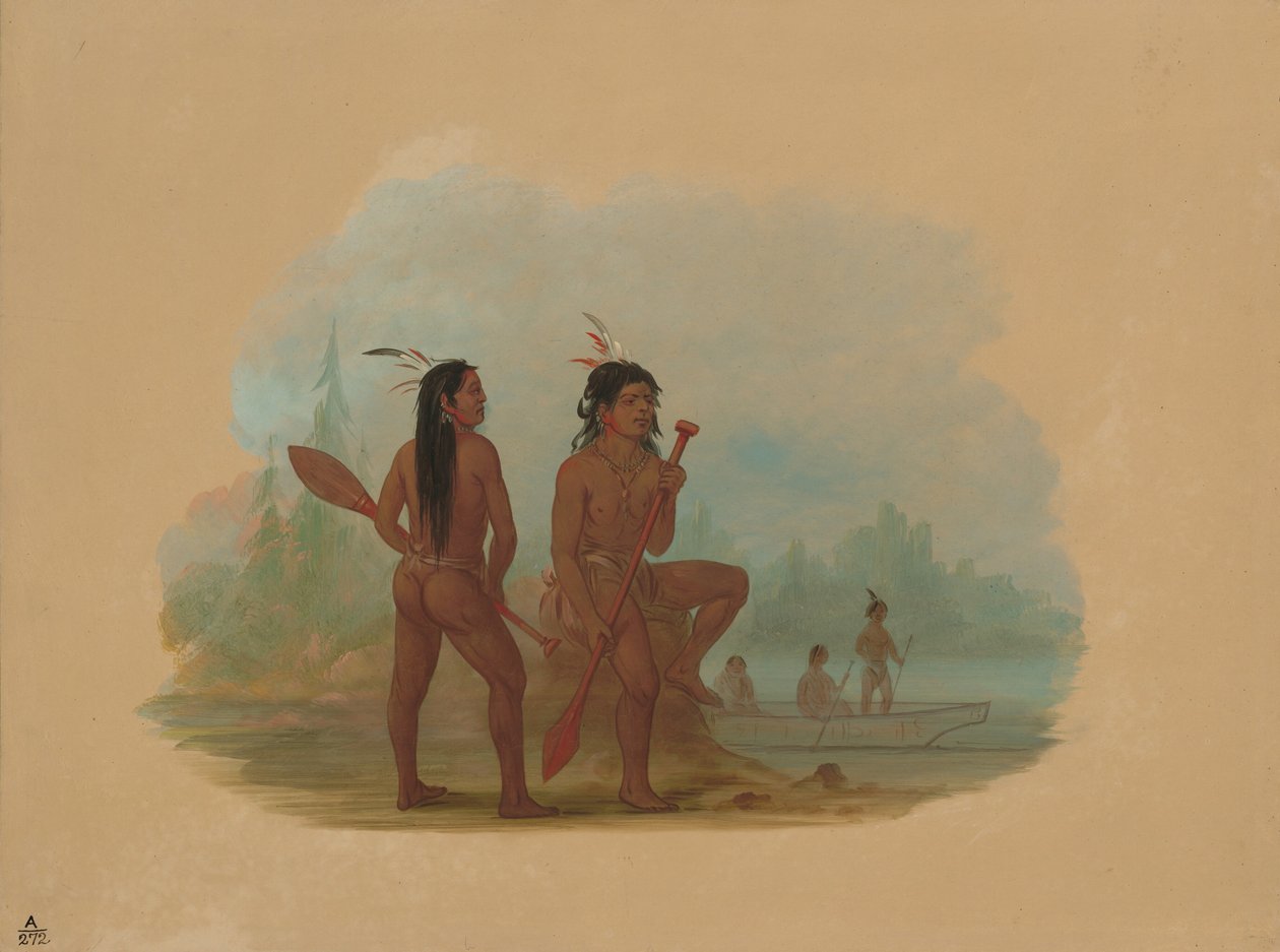Dois Jovens Hyda Men, 18551869. de George Catlin
