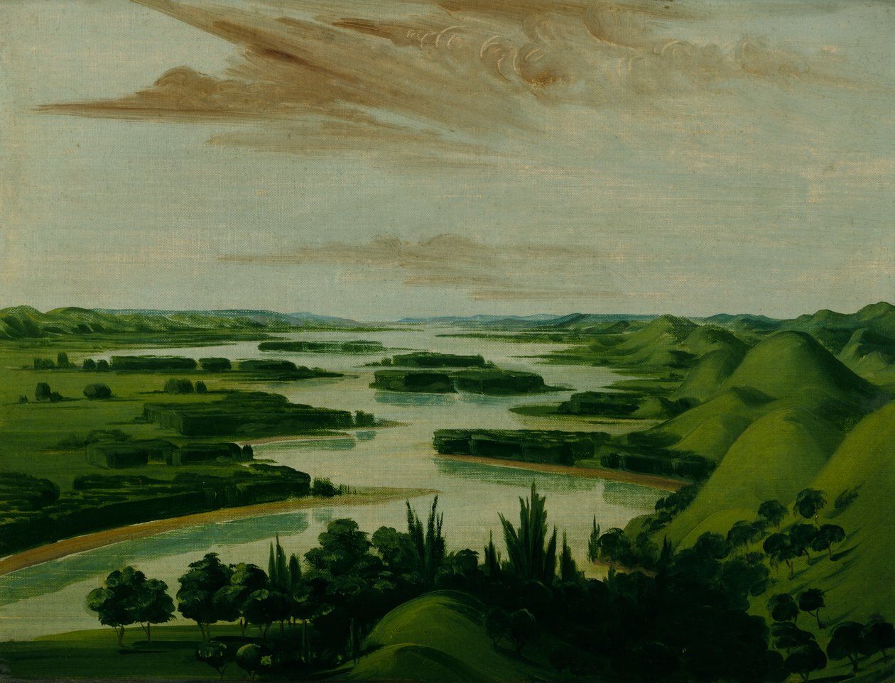 Vista do túmulo de Floyd, 1300 milhas acima de St. Louis, 1832. de George Catlin