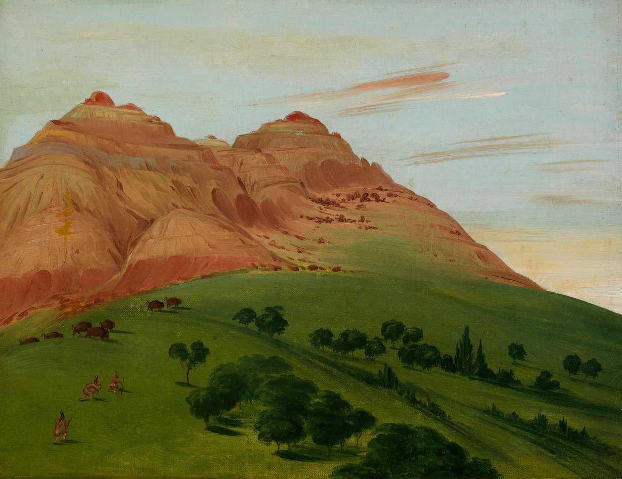 Vista no Grand Detour, 1900 milhas acima de St. Louis, 1832. de George Catlin
