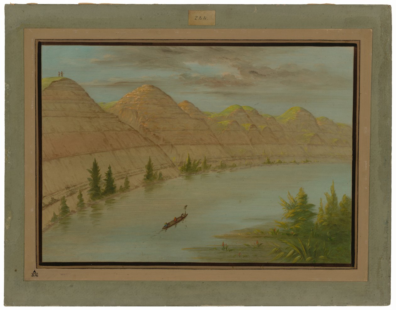 Vista no "Grand Detour", Upper Missouri de George Catlin
