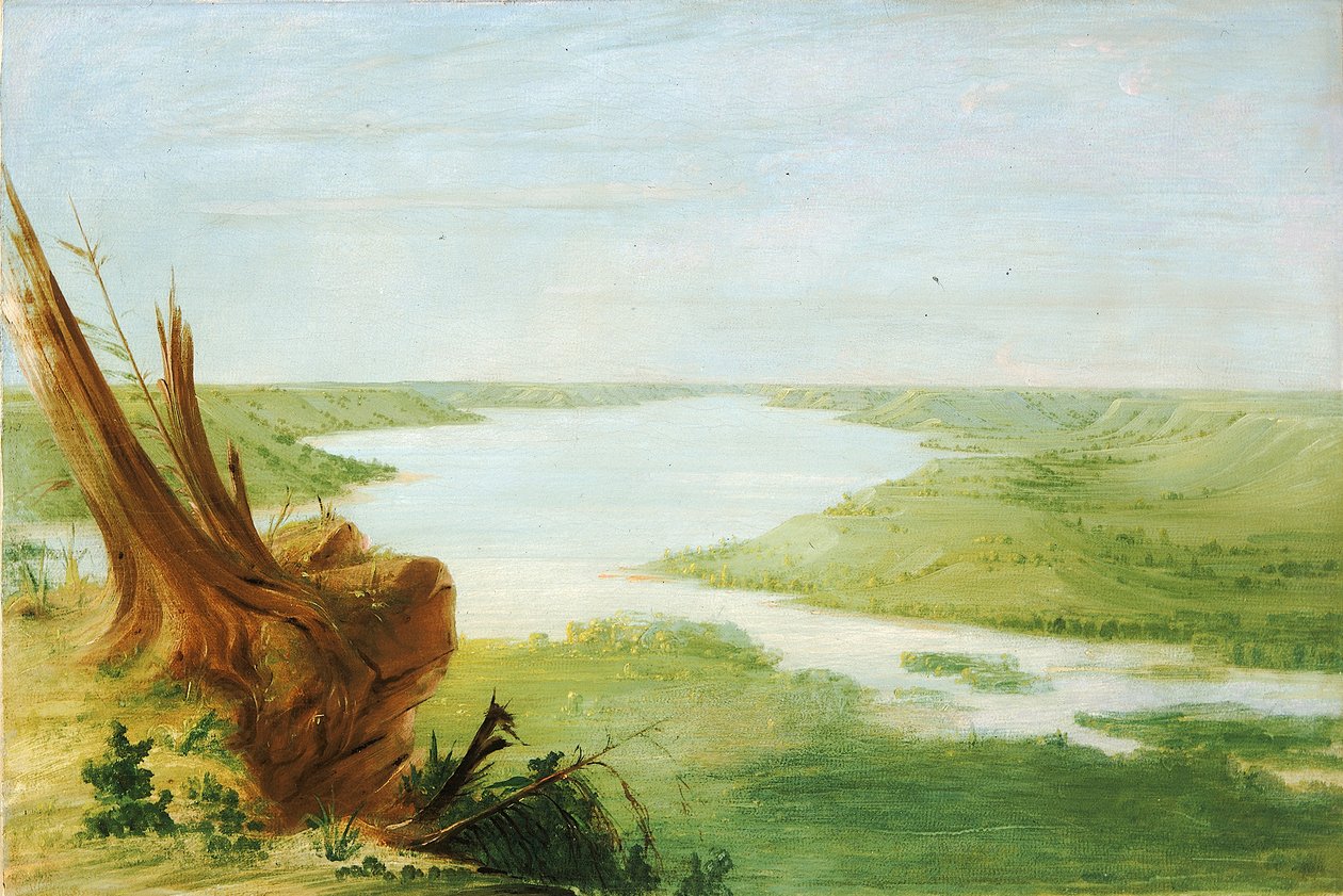 Vista no Lago St. Croix, Alto Mississippi, 1835-1836. de George Catlin