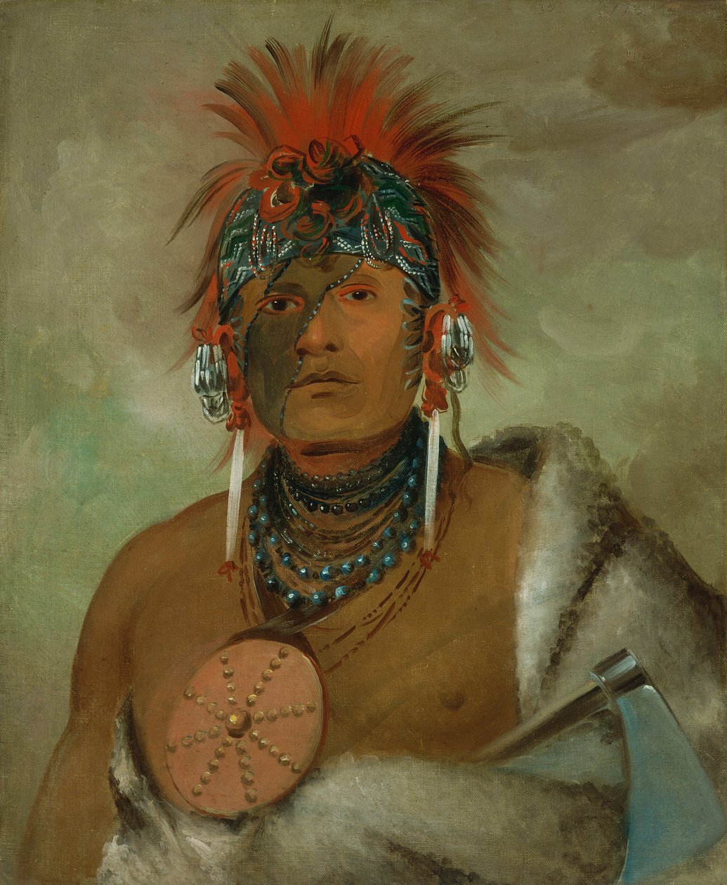 Wá-hón-ga-shee, Não é tolo, é um grande fop de George Catlin