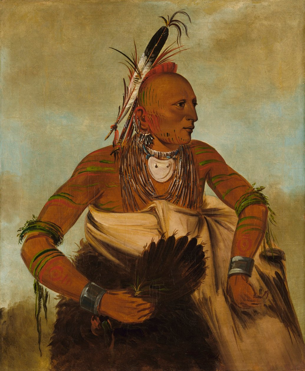 Wa-ho-béck-ee, um valente bonito de George Catlin