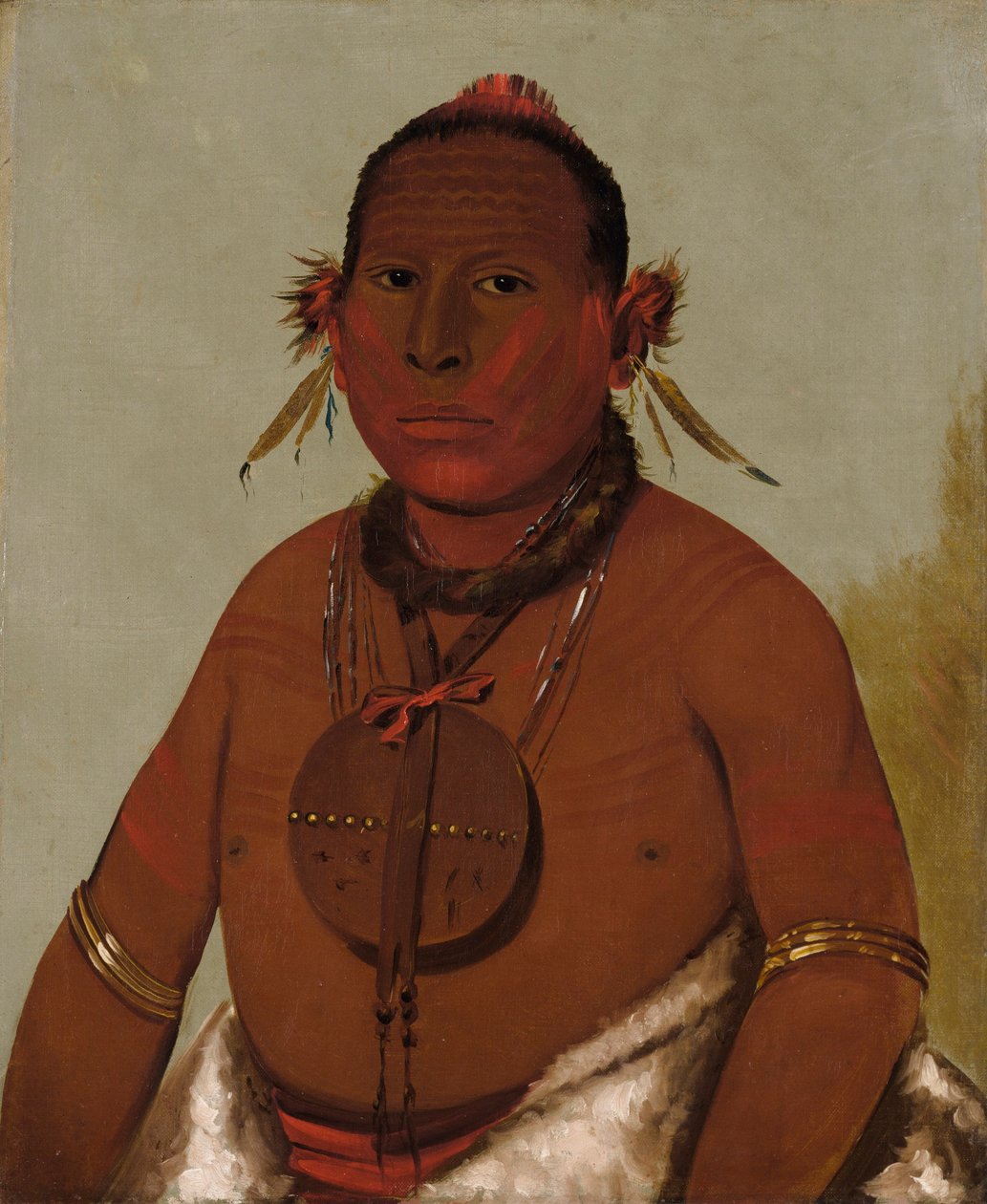 Wa-sáw-me-saw, Trovão rugidor, filho mais novo de Black Hawk de George Catlin