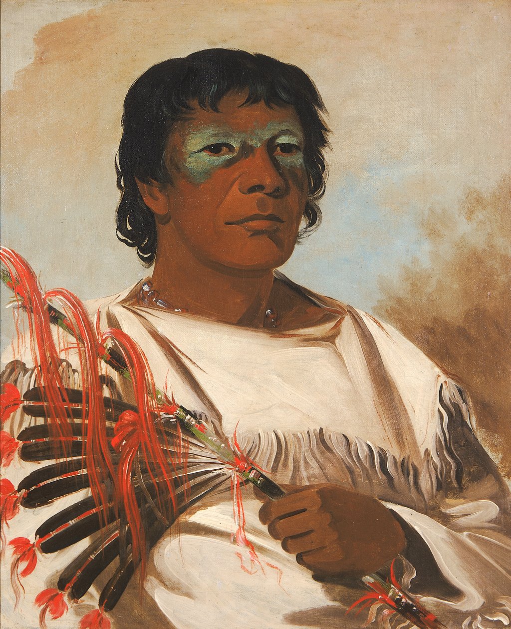 Wah-pe-kée-suck, White Cloud chamou o Profeta, Conselheiro de Black Hawk, 1832. de George Catlin