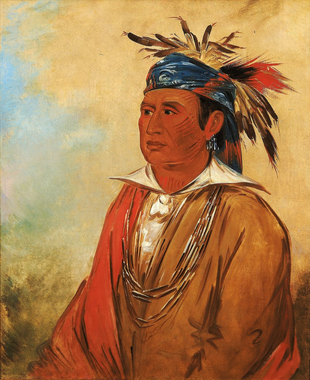 Wah-pón-jee-a, O Cisne, um Guerreiro de George Catlin