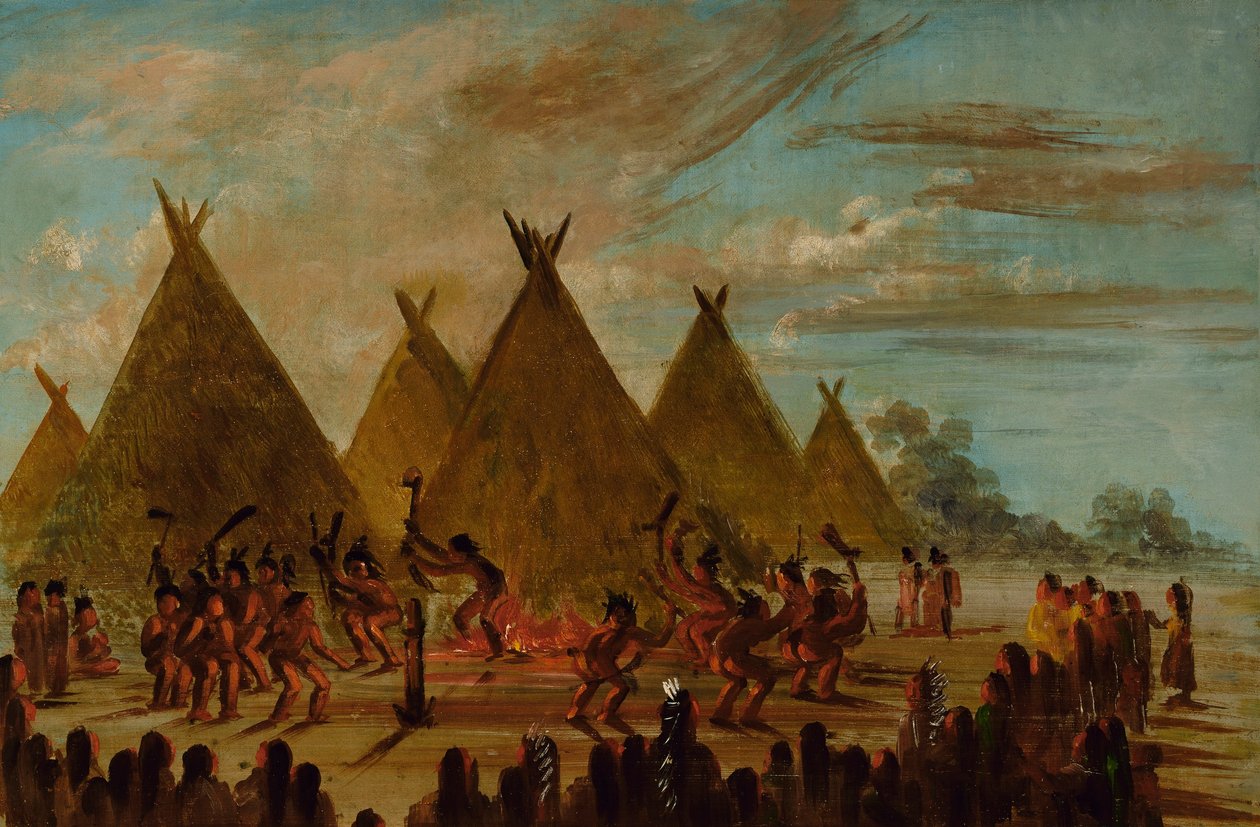 Dança de Guerra, Sioux de George Catlin