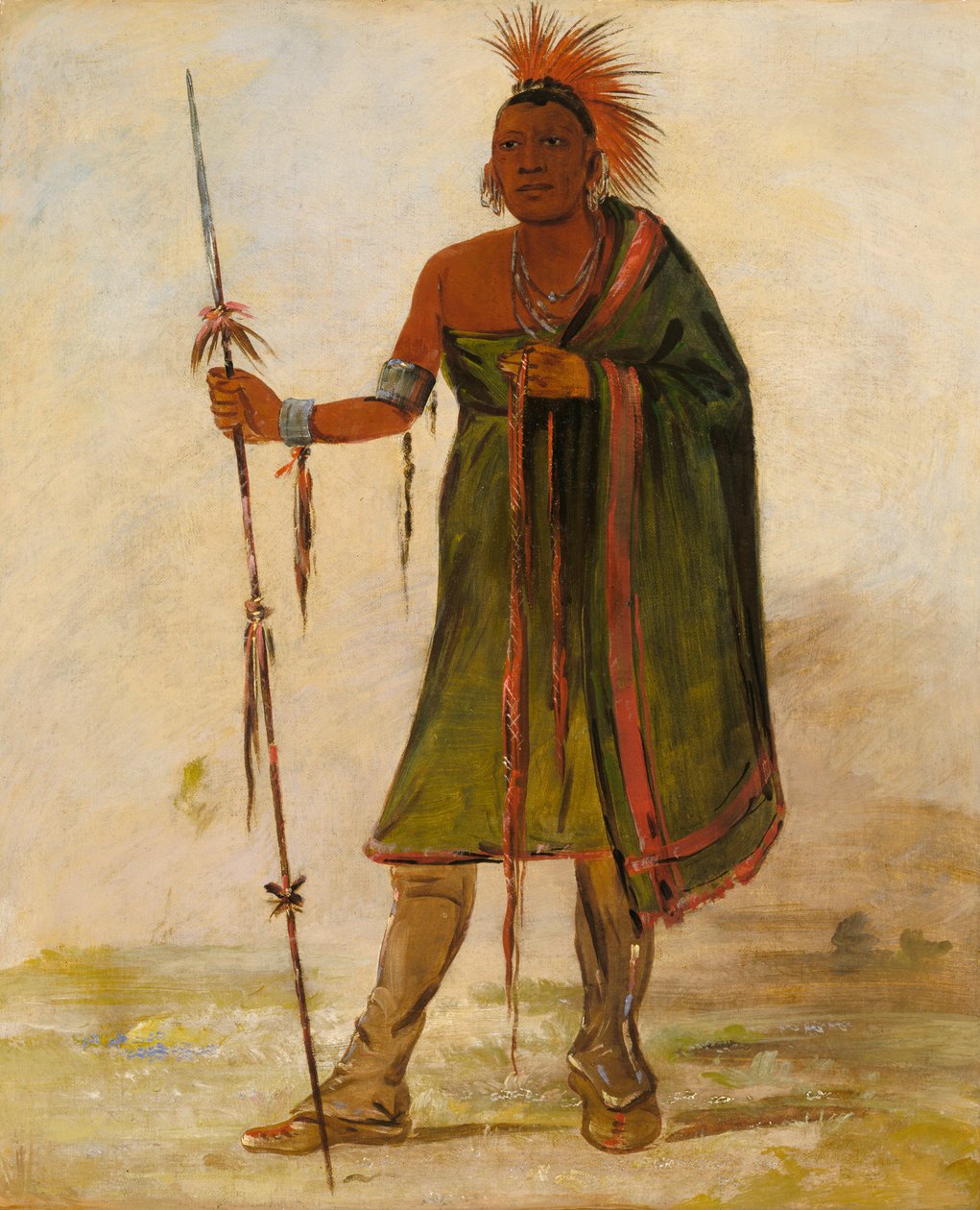Wash-ím-pe-shee, Louco, um Distinto Guerreiro, 1834. de George Catlin