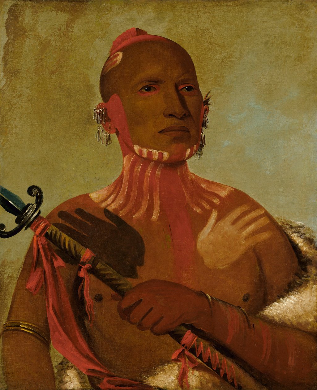 Wée-sheet, Cabeça de Esturjão, um Guerreiro Raposa de George Catlin