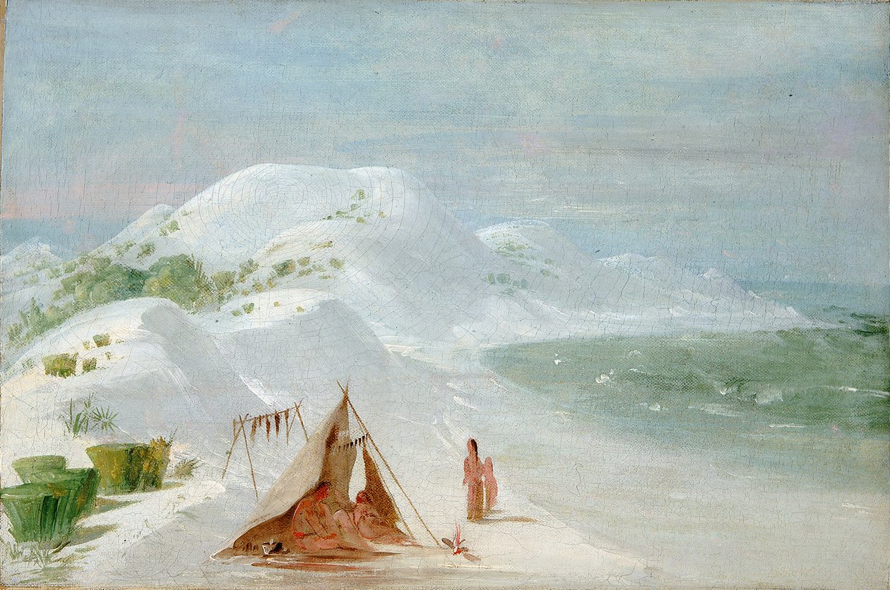Penhascos de areia branca, na Ilha de Santa Rosa, perto de Pensacola de George Catlin