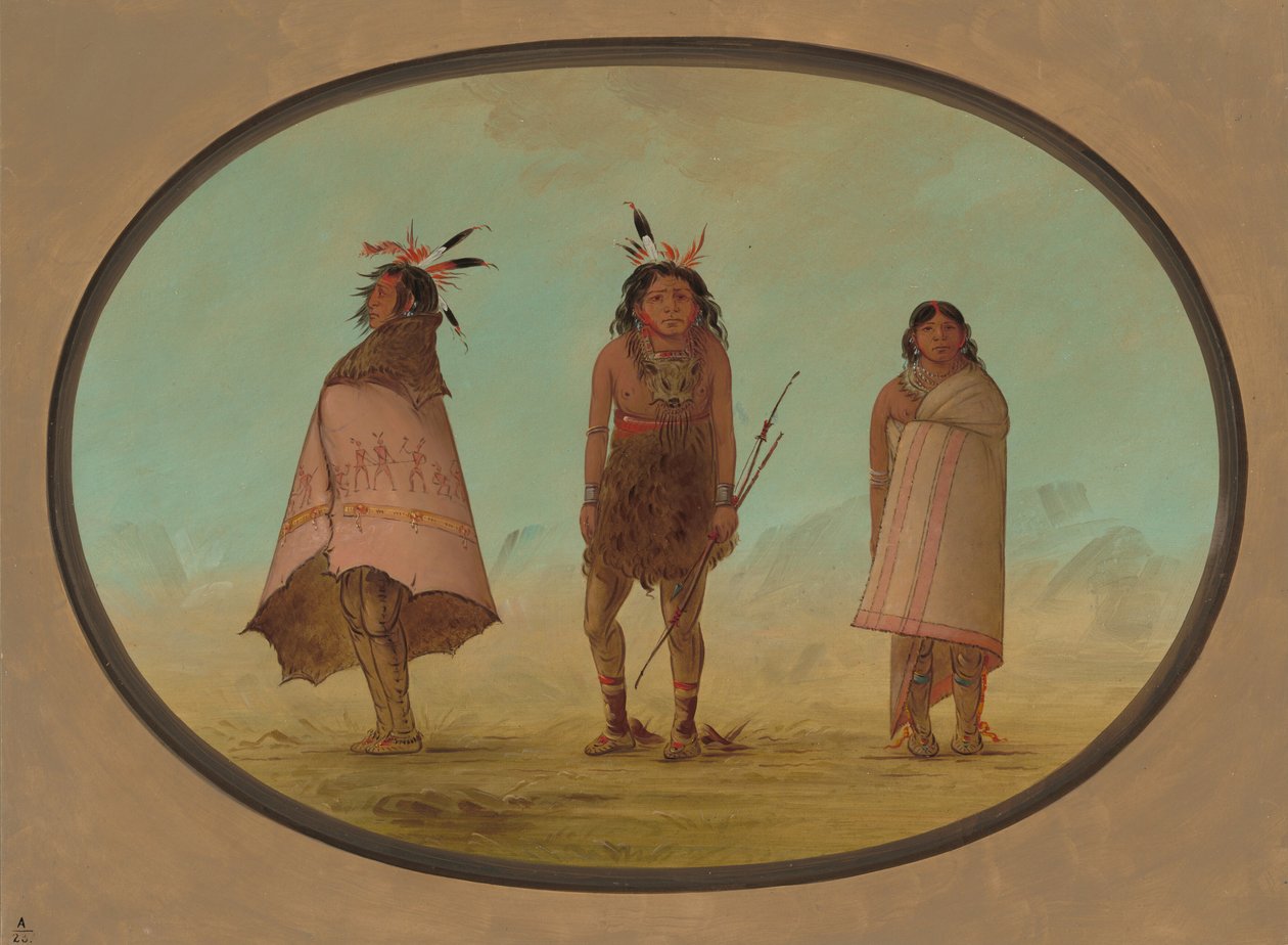 Yntah Curandeiro, um Guerreiro e uma Mulher, 18551869. de George Catlin