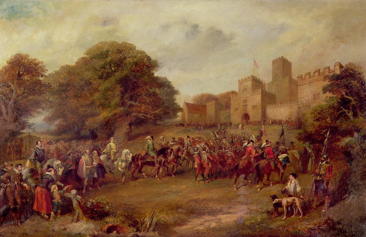 Visita do rei Jaime I à Torre Hoghton em 1617 de George Cattermole