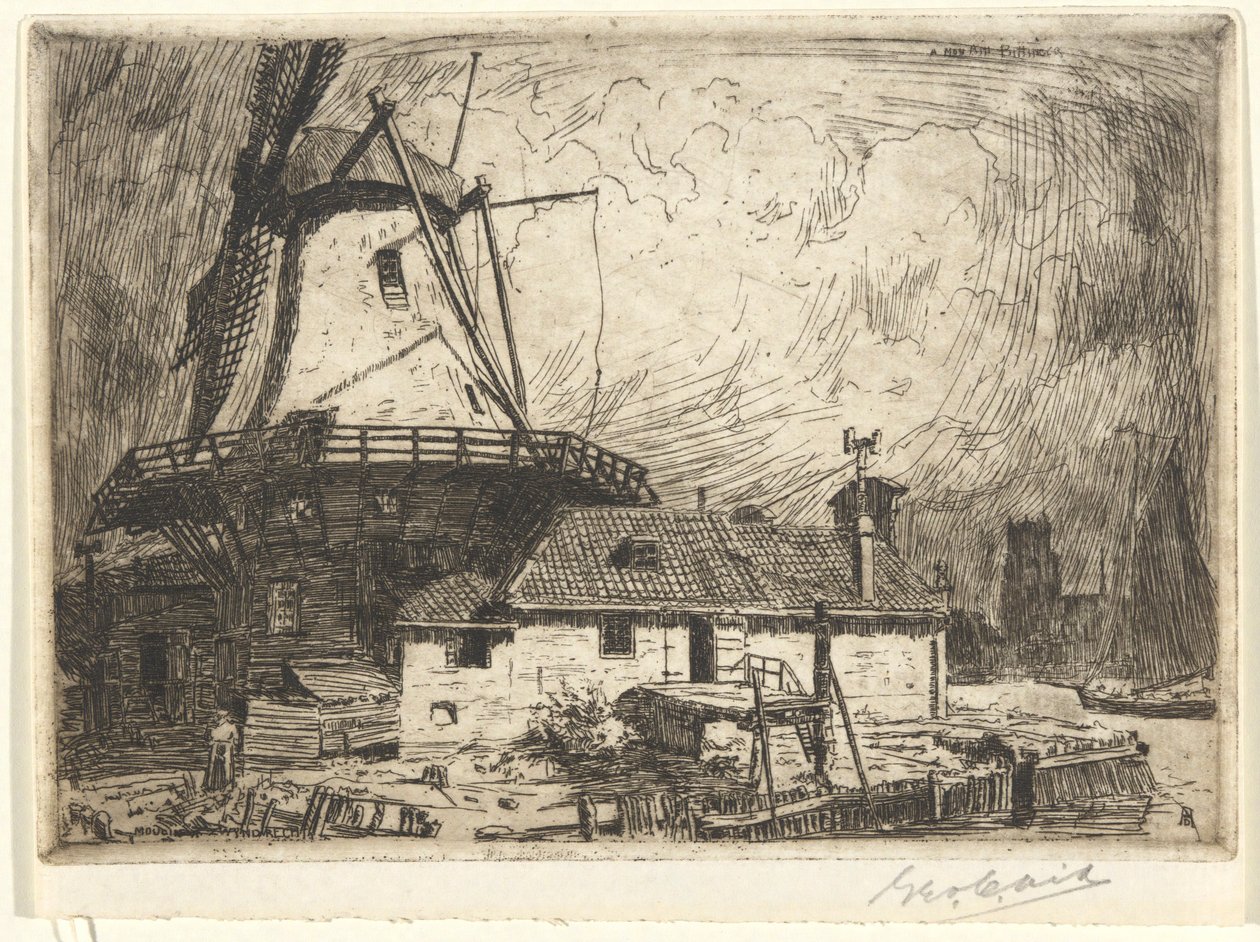 Moulin e Zwyndrecht de George Charles Aid