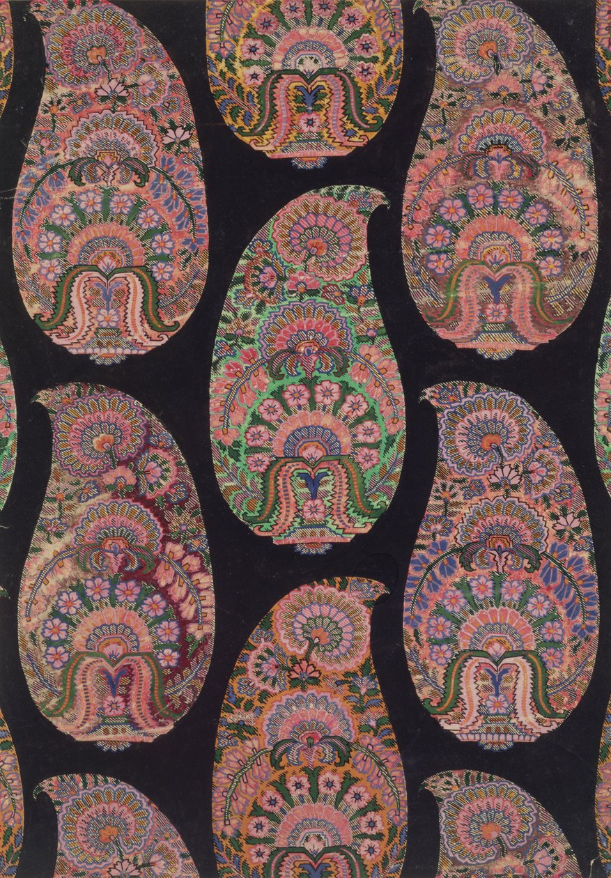 Design de tecido para xales Paisley, c.1871 de George Charles Haite