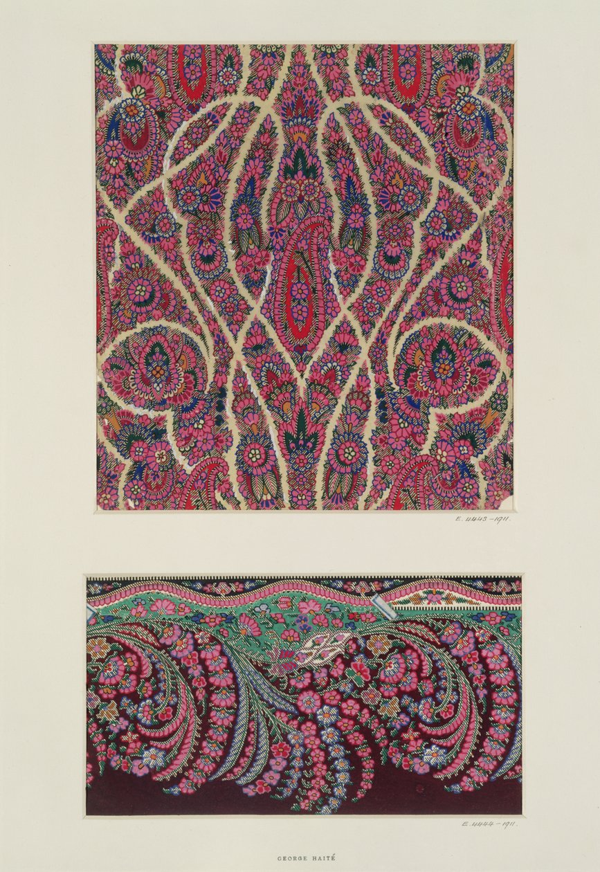 Projetos de tecido para xales Paisley, c.1871 de George Charles Haite