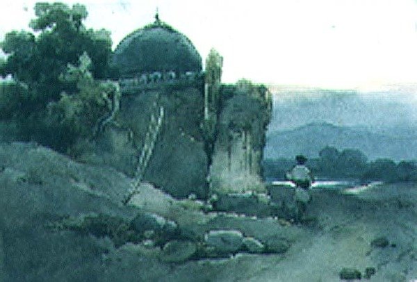 Um túmulo ou parte de um templo de George Chinnery
