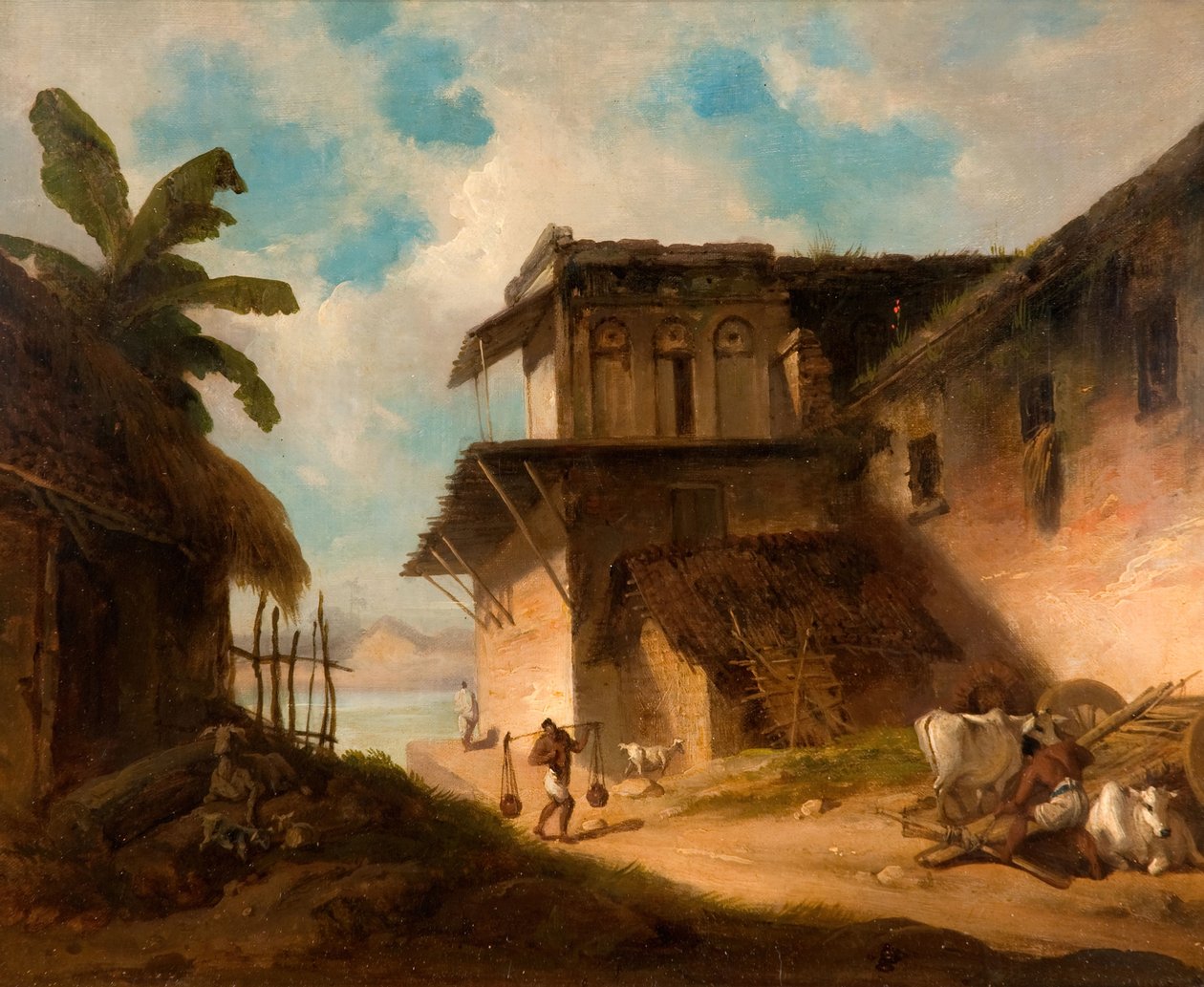 Cena da vila de Bengala, 1821. de George Chinnery