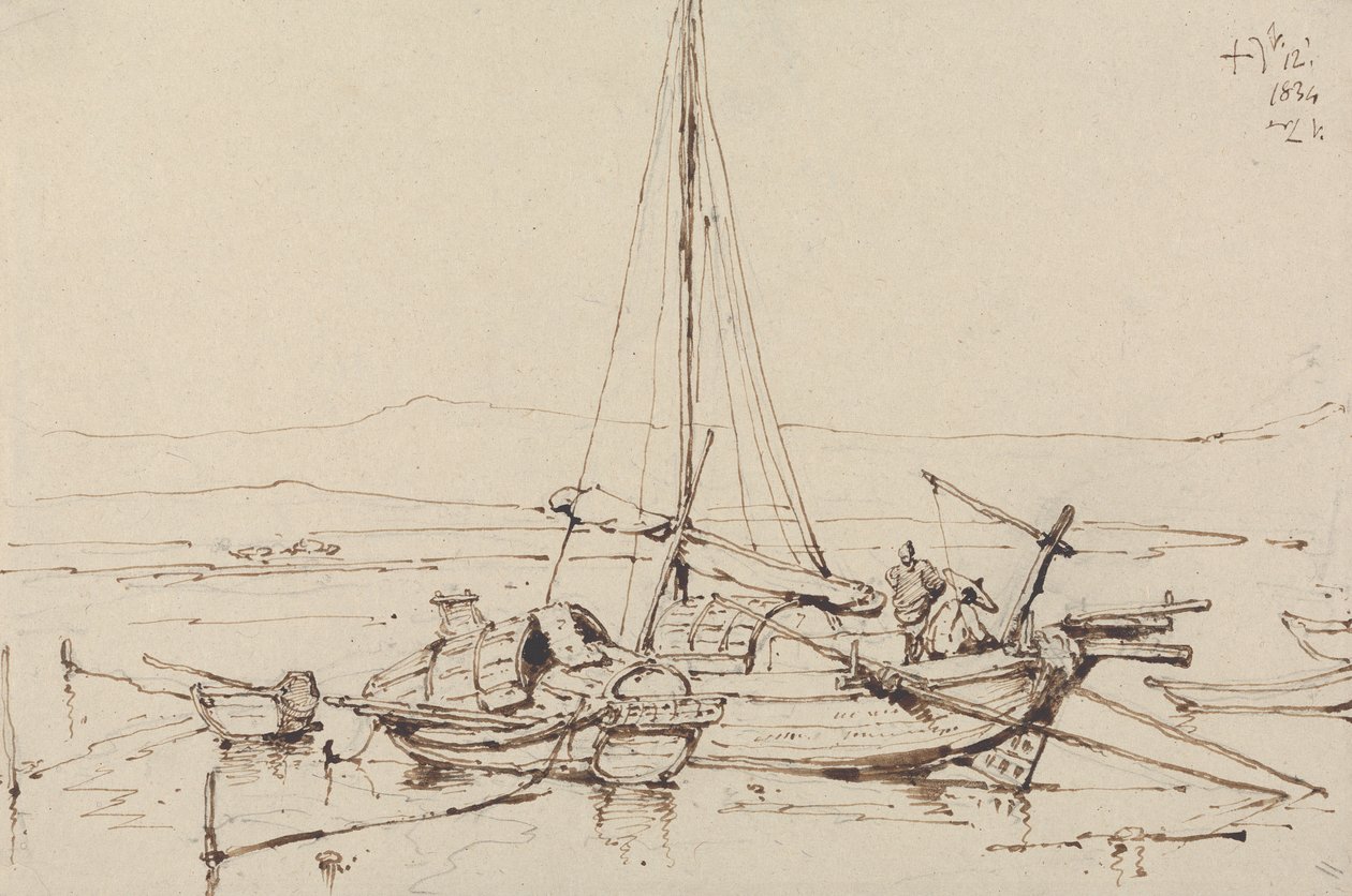 Barcos chineses, 1834 de George Chinnery