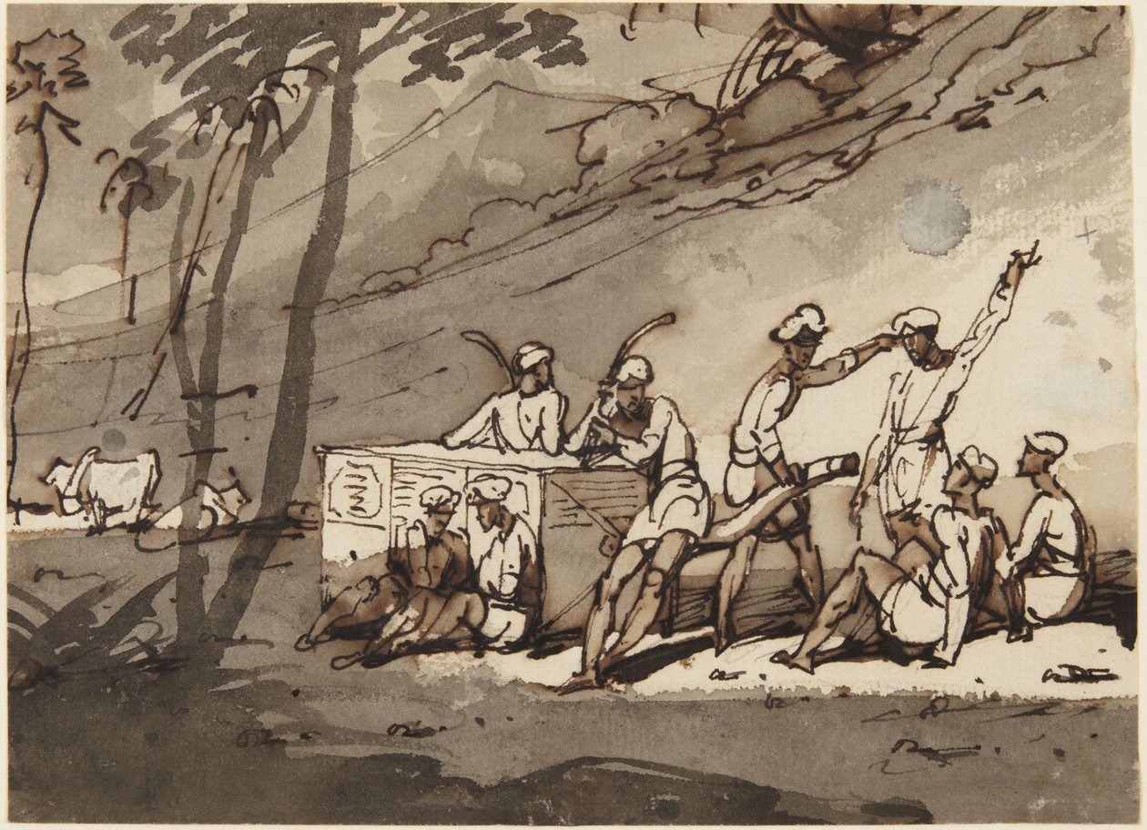 Forno de campanha e figuras de George Chinnery