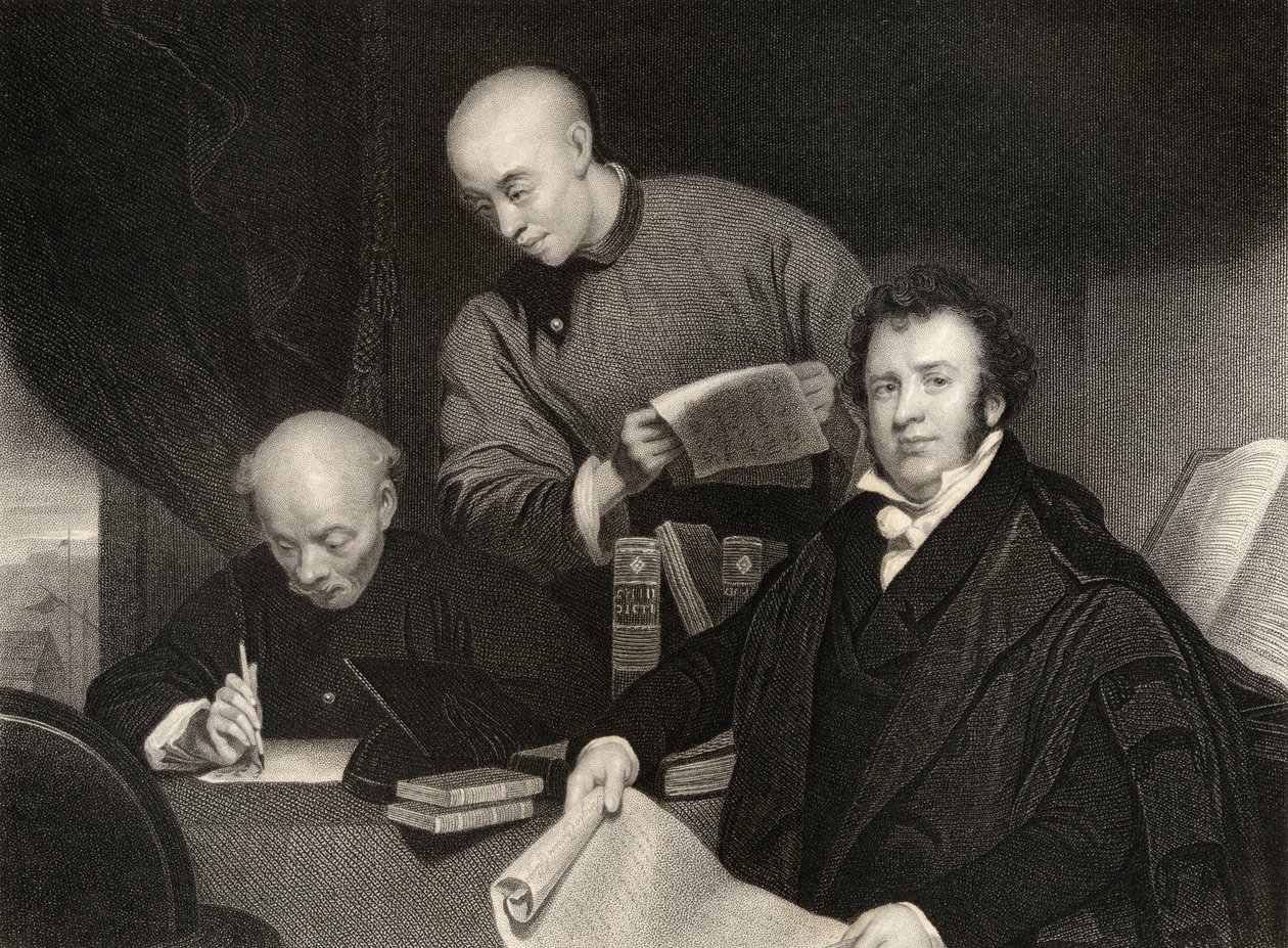 Robert Morrison, gravado por W. Holl, de "The National Portrait Gallery Volume IV", publicado em 1820 de George Chinnery