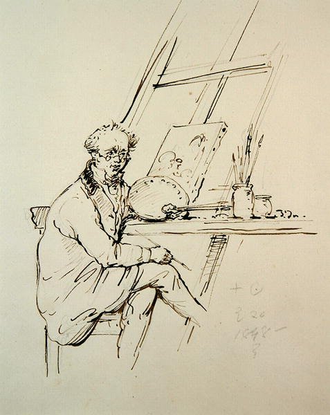 Auto-retrato (caneta e tinta sobre papel) de George Chinnery
