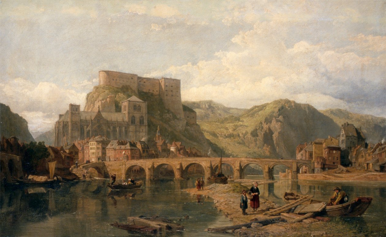 Huy no Meuse, Bélgica (óleo sobre tela) de George Clarkson Stanfield