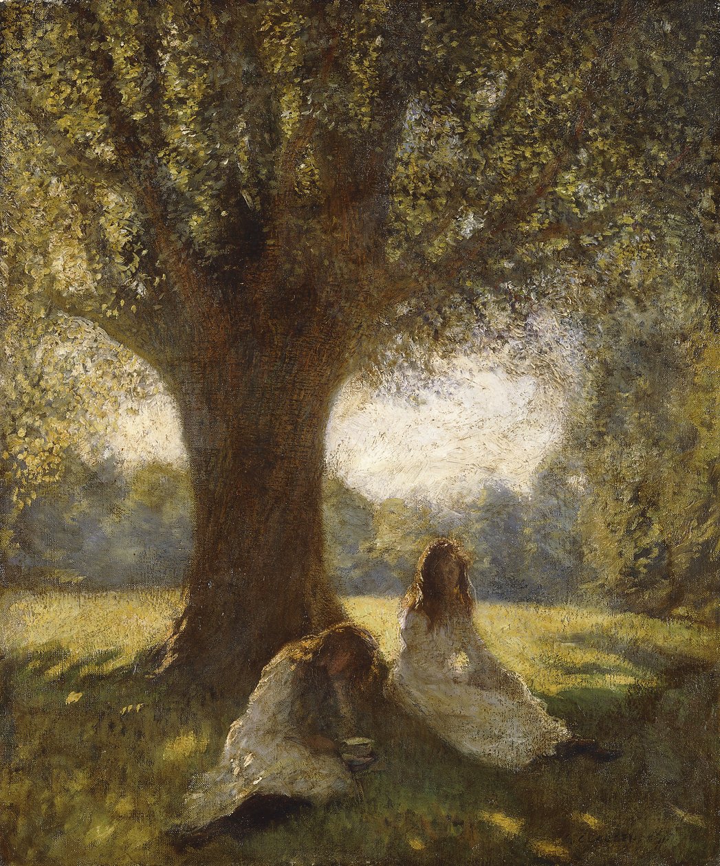 A Shady Spot, c.1920 (óleo sobre tela) de George Clausen