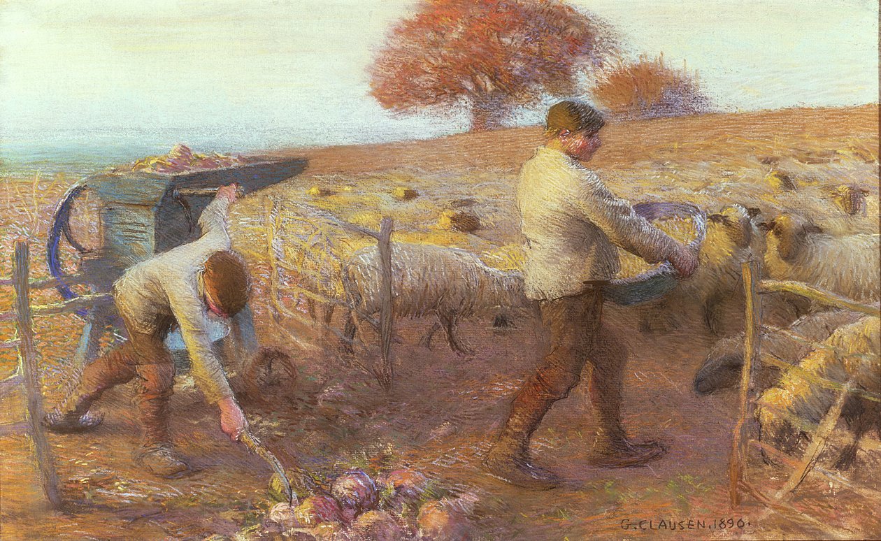 Um redil a noite de George Clausen