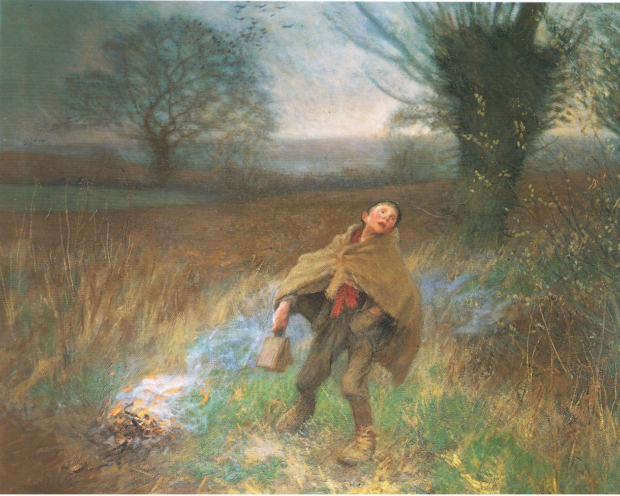 Pássaro assustando de George Clausen