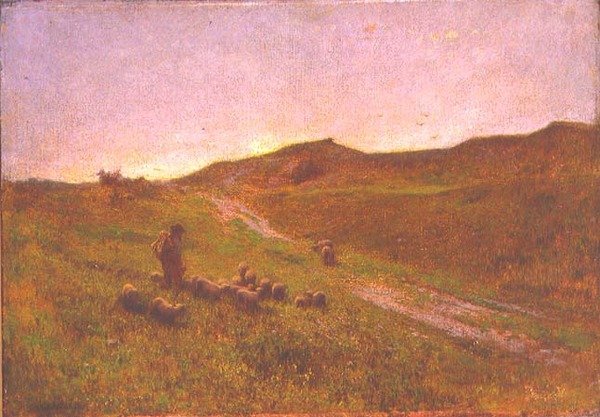 Noite na Terra dos Mouros (óleo sobre tela) de George Clausen