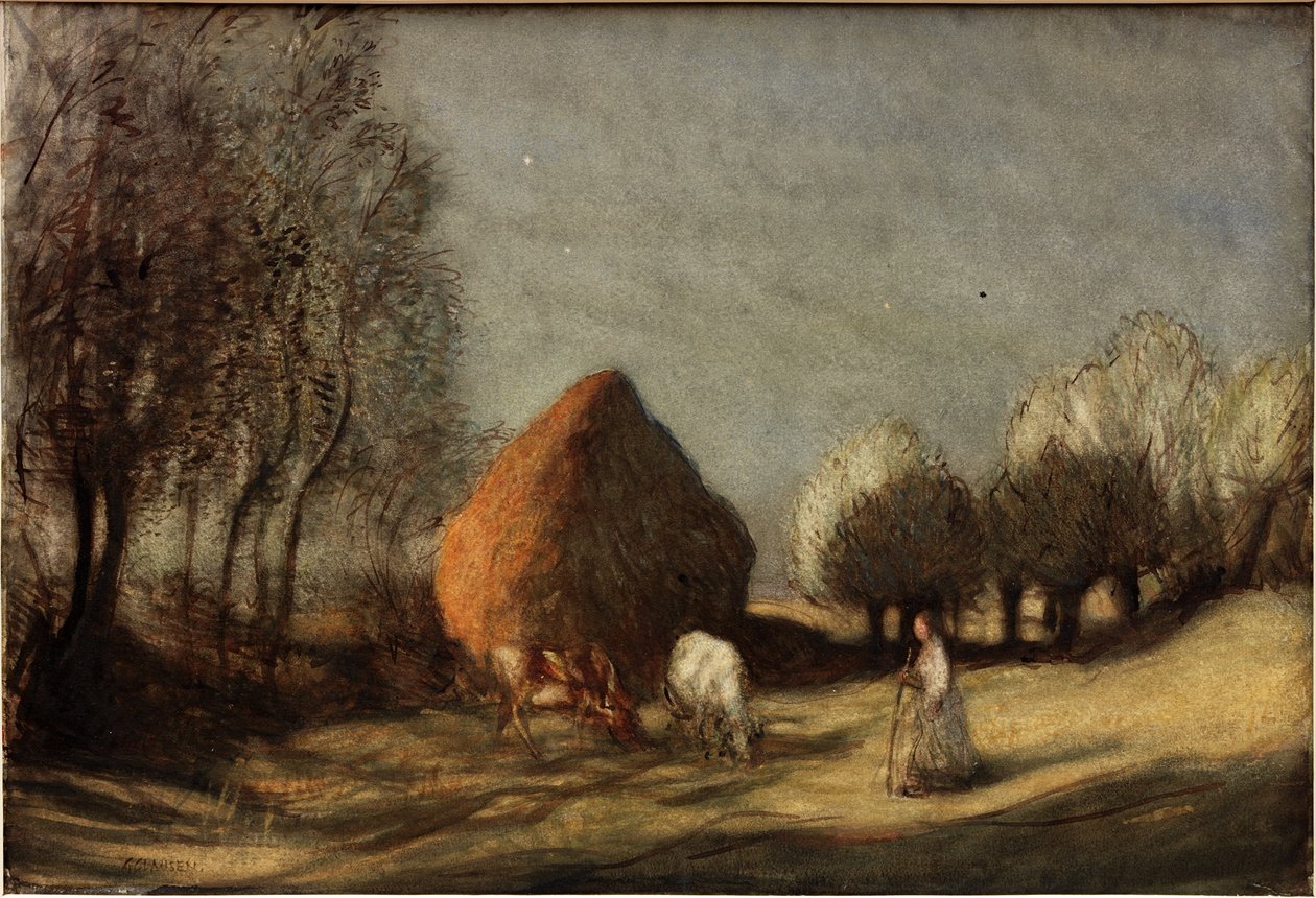 Hayfield, Widdington (cor do corpo) de George Clausen