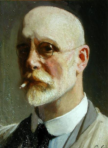 Auto-retrato com Cigarro de George Clausen