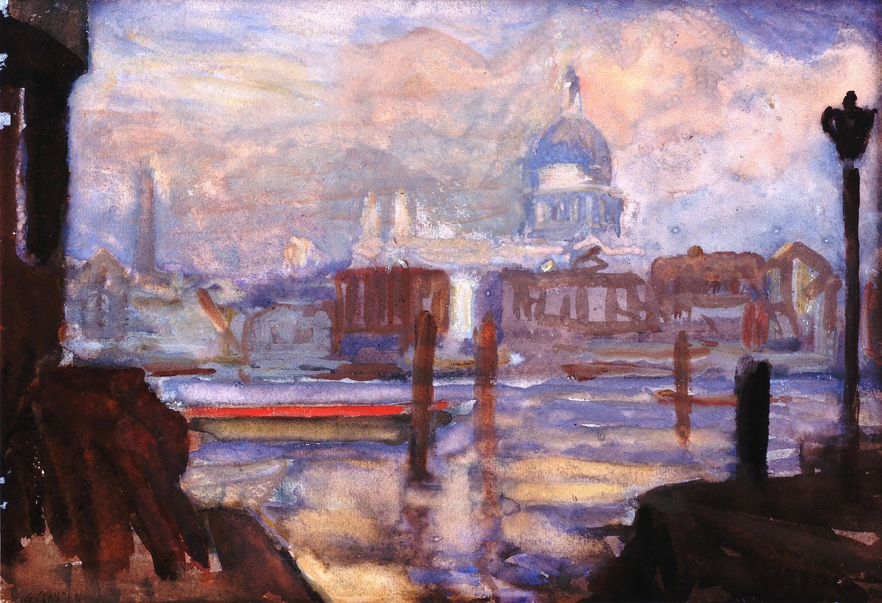 São Paulo em novembro (bodycolour e aquarela sobre papel) de George Clausen