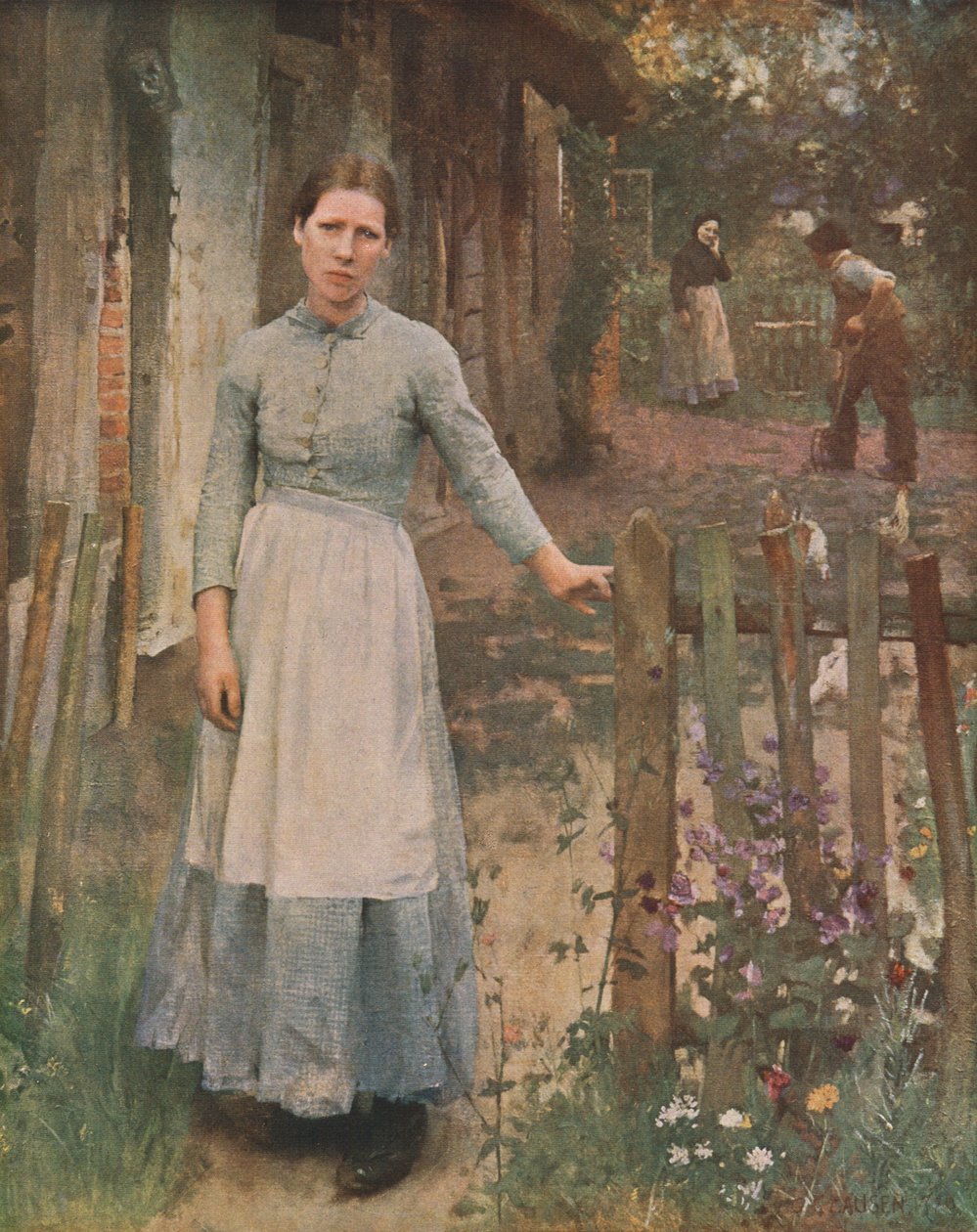 A menina no portão, 1889, c1930. de George Clausen