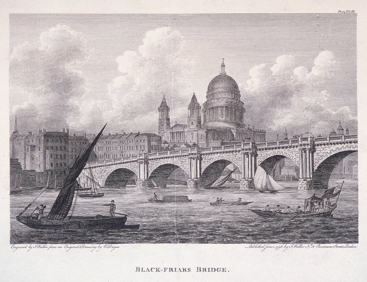 Ponte Blackfriars, Londres, 1827 de George Cooke