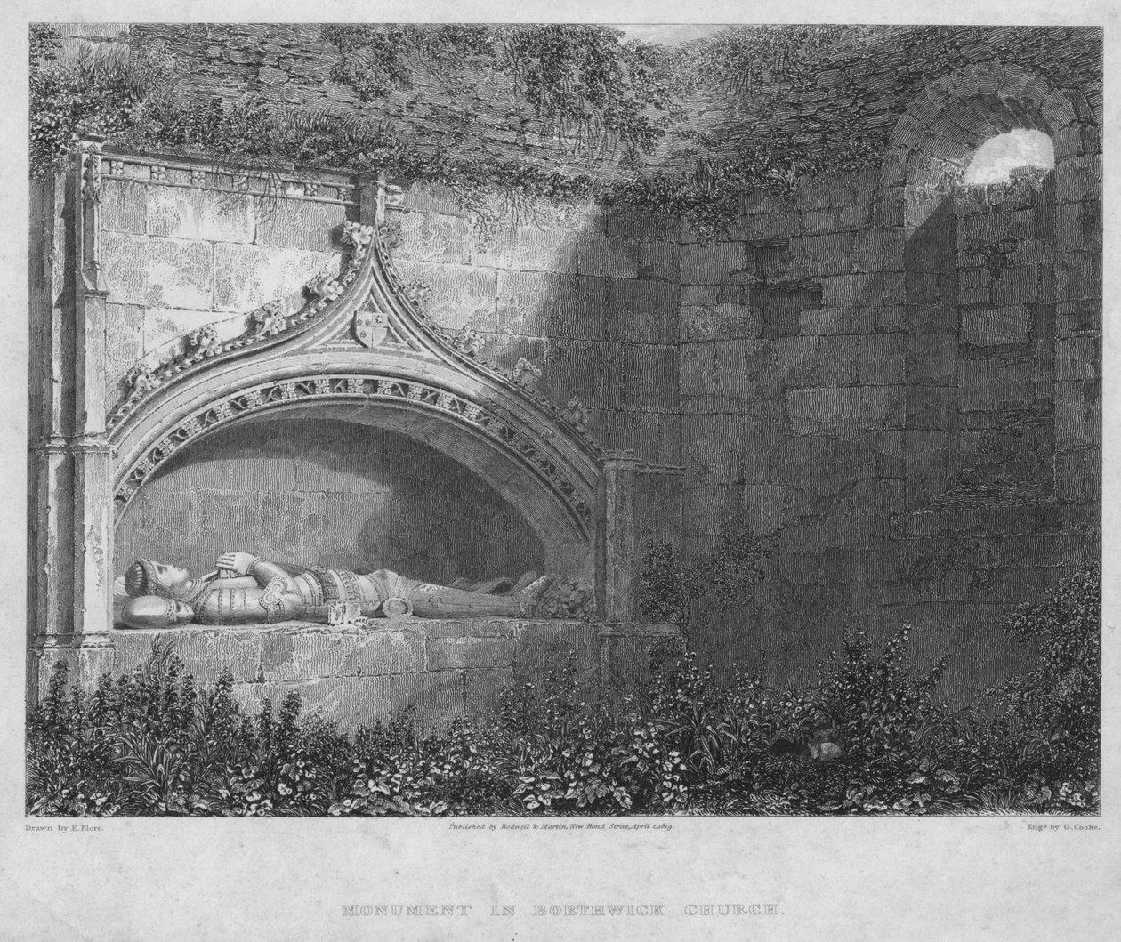 Monumento na igreja de Borthwick, 1819. de George Cooke