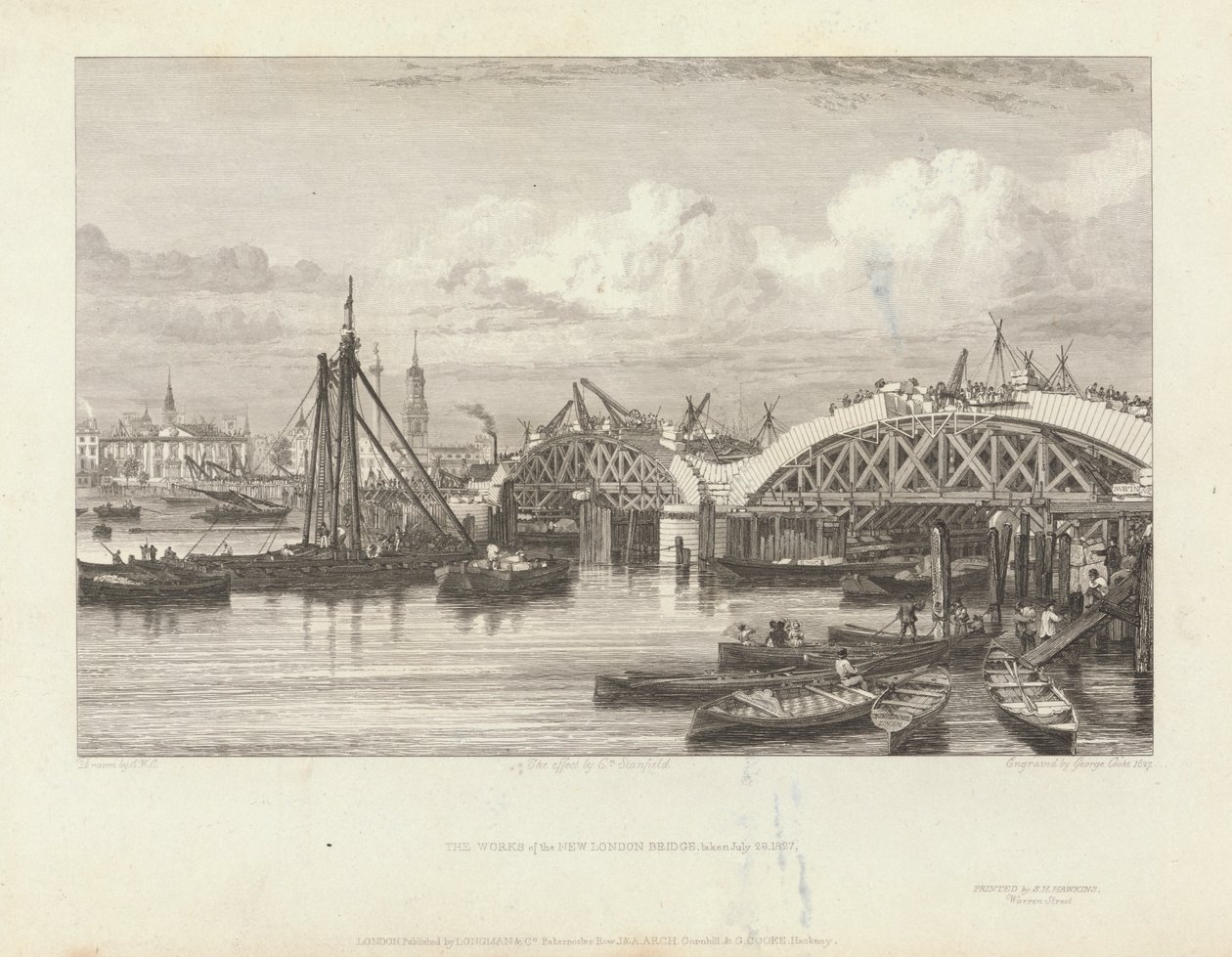 As Obras da Nova Ponte de Londres de George Cooke