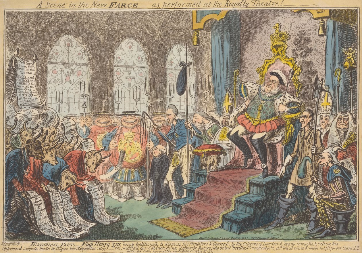 Uma Cena na Nova Farsa - como Actuado no Royalty Theatre! de George Cruikshank