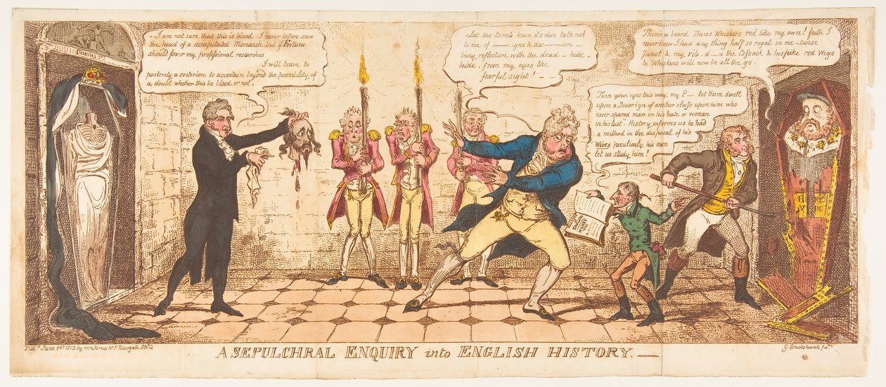 Inquérito sepulcral sobre história inglesa, 1 de junho de 1813. de George Cruikshank