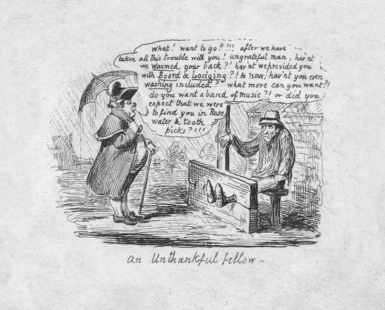 Um companheiro ingrato, 1829 de George Cruikshank