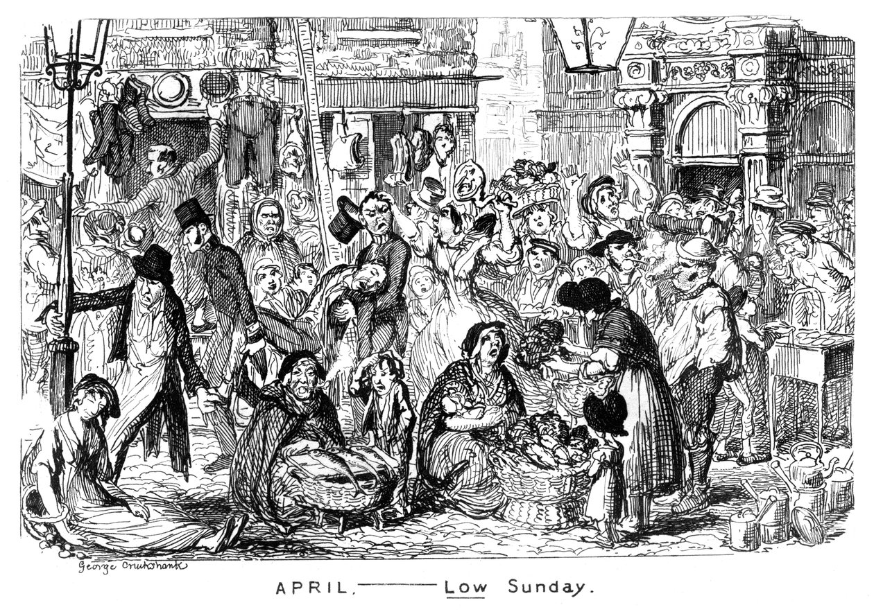 Abril - Domingo baixo, século XIX. de George Cruikshank