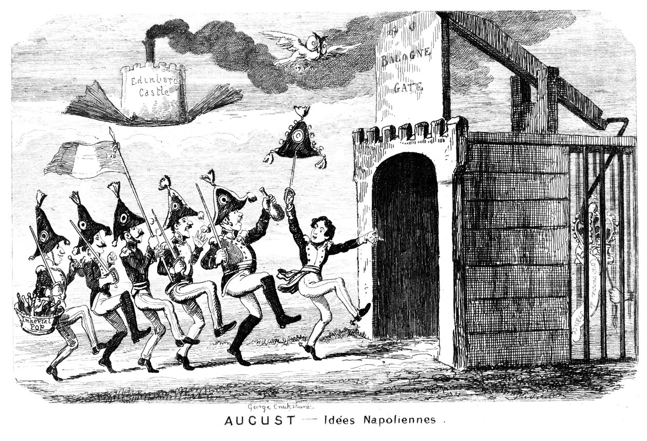 Agosto - Idees Napoliennes, século XIX. de George Cruikshank