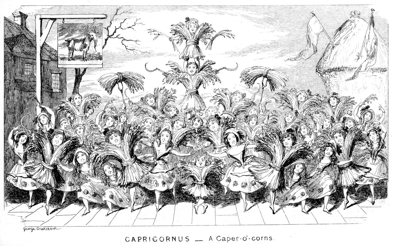 Capricornus - uma alcaparra, o século XIX. de George Cruikshank