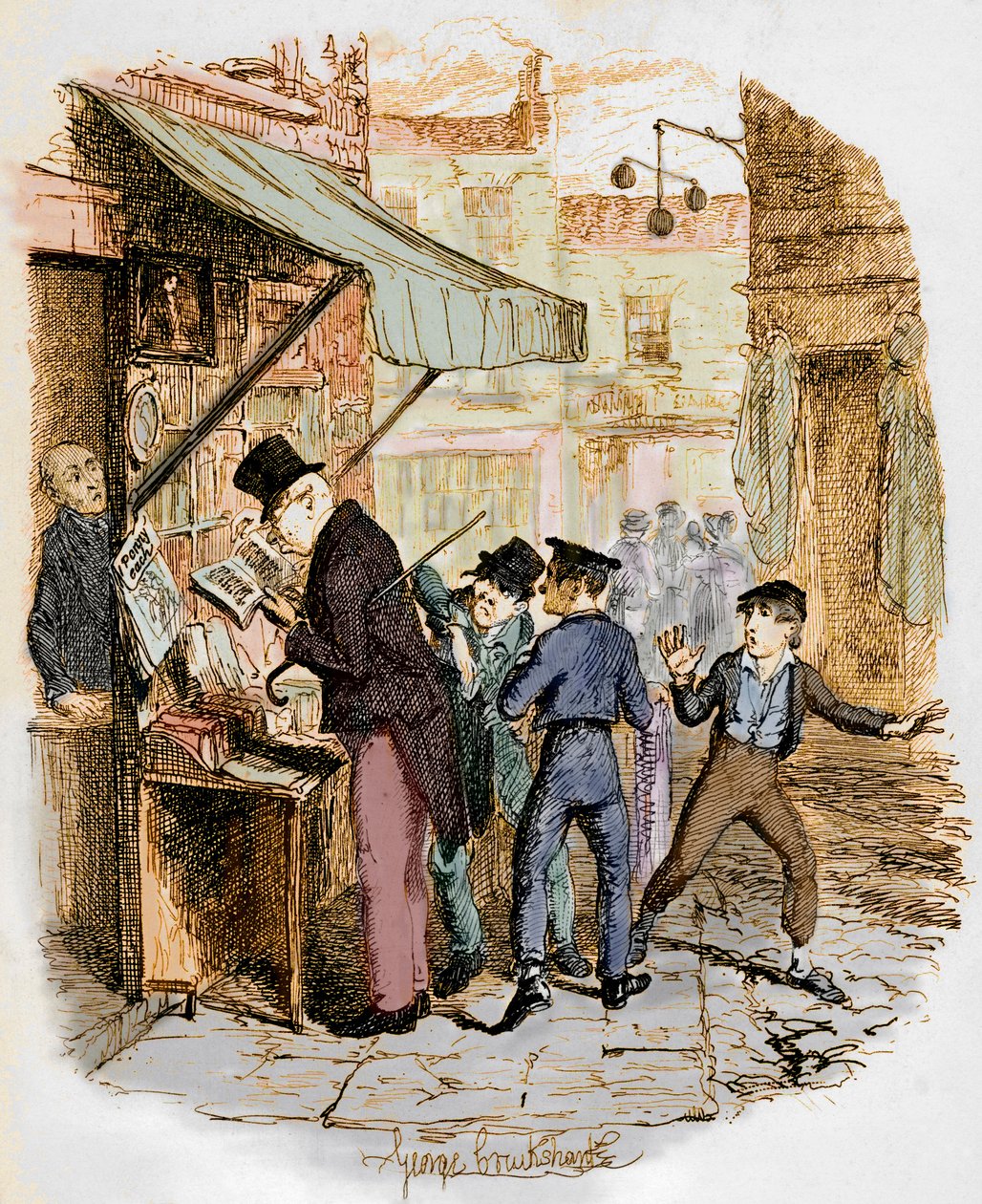 As aventuras de Charles Dickens "As aventuras de Oliver Twist". de George Cruikshank