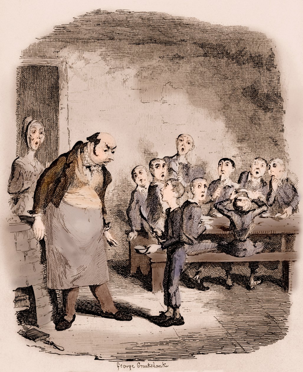 As aventuras de Charles Dickens "As aventuras de Oliver Twist". de George Cruikshank