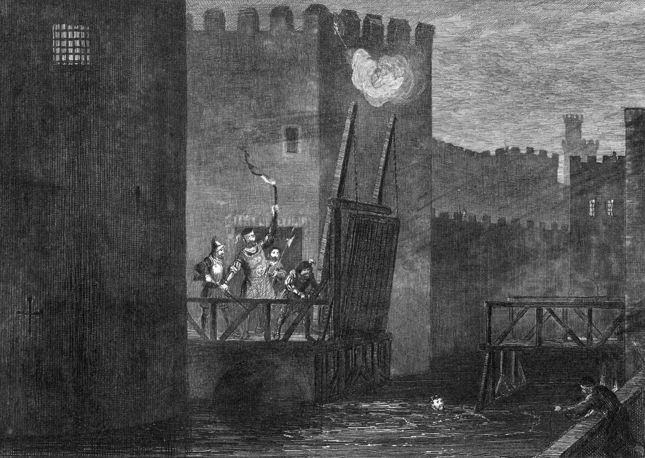 As cortesias escapam da torre, 1840 de George Cruikshank